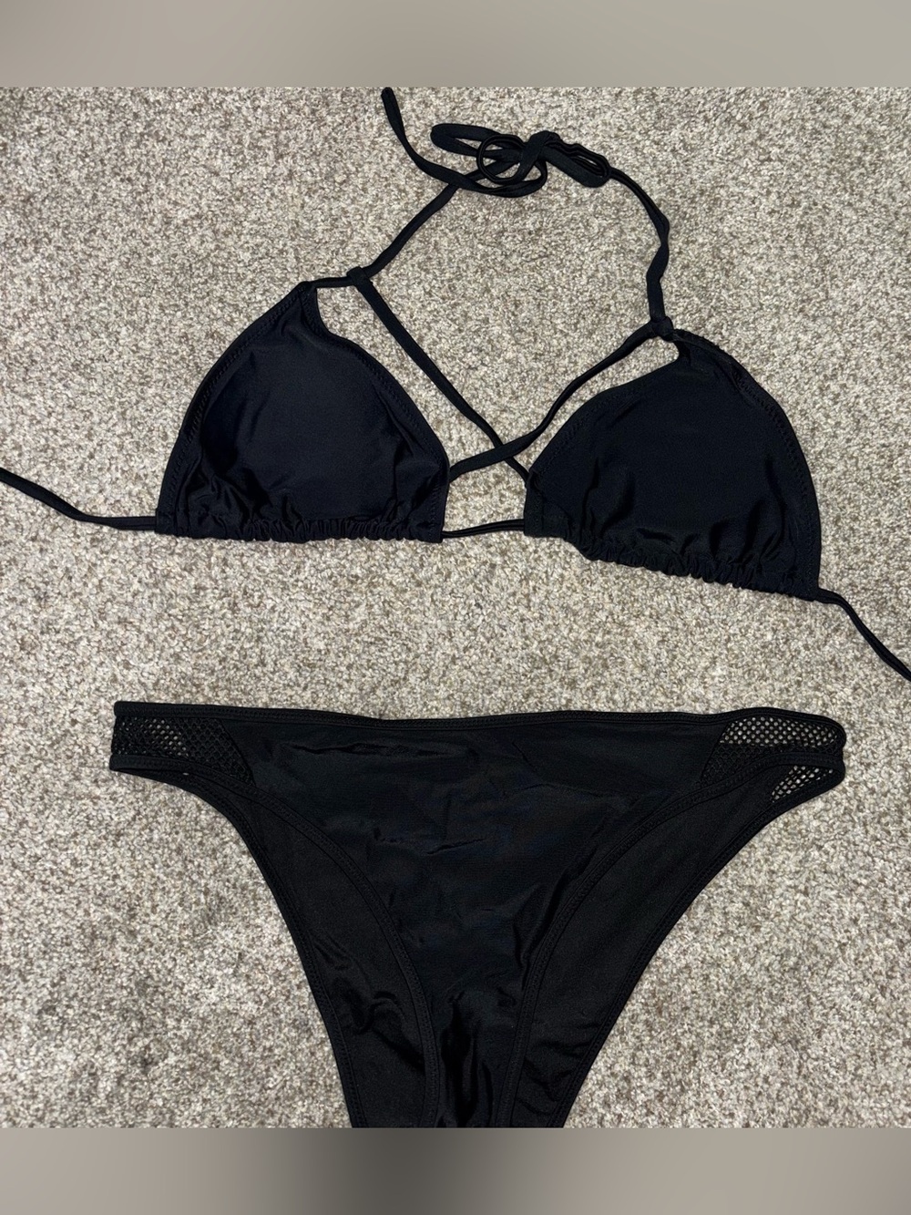 Black caged bikini set